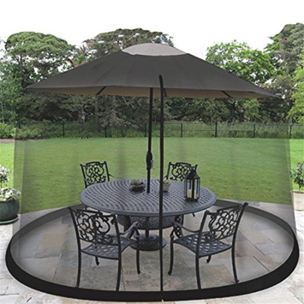 Grilltown Ideaworks 11 ft. Outdoor Umbrella Table Screen - Black GR19278